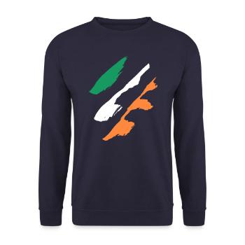 Irland Style Flagge - Unisex Pullover - Navy - Vorne - Alina (178cm) & Michal (187cm)