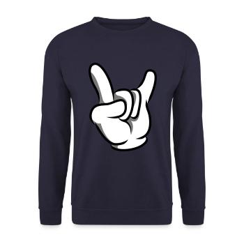 Hand comic party - Unisex Pullover - Navy - Vorne - Alina (178cm) & Michal (187cm)