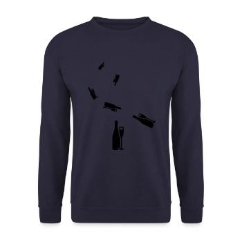 Rotwein Symbol - Unisex Pullover - Navy - Vorne - Alina (178cm) & Michal (187cm)
