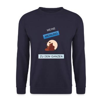 Meine Meinung zu dem Ganzen - Unisex Pullover - Navy - Vorne - Alina (178cm) & Michal (187cm)