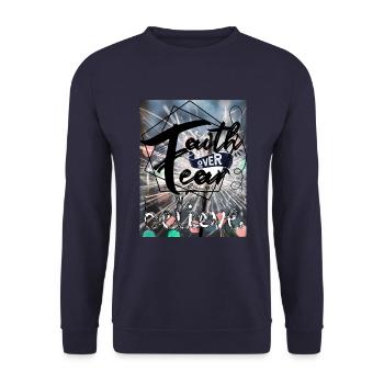 Faith over fear - Unisex Pullover - Navy - Vorne - Alina (178cm) & Michal (187cm)