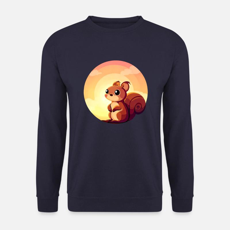 Squirrel Round Sunset Design - Unisex Sweatshirt - navy