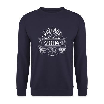 18th Birthday Gifts Legal Age Vintage - Unisex Sweatshirt - navy - Front - Alina (178cm) & Michal (187cm)