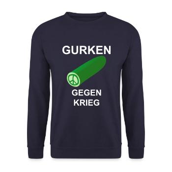 Gurken gegen Krieg - Unisex Pullover - Navy - Vorne - Alina (178cm) & Michal (187cm)