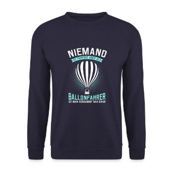 Ballonfahrt Ballonfahrer Ballonflug Ballonfahren - Unisex Pullover - Navy - Vorne - Alina (178cm) & Michal (187cm)