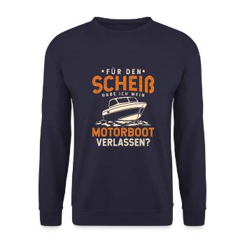 Sportboot Rennboot Bootsbesitzer Kapitän Motorboot - Unisex Pullover - Navy - Vorne - Alina (178cm) & Michal (187cm)