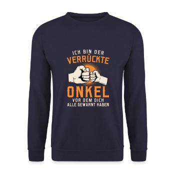 Patenonkel Onkel Pate Taufpate Patenonkel - Unisex Pullover - Navy - Vorne - Alina (178cm) & Michal (187cm)