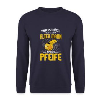 Referee Schiedsrichter Unparteiischer Schiri - Unisex Pullover - Navy - Vorne - Alina (178cm) & Michal (187cm)