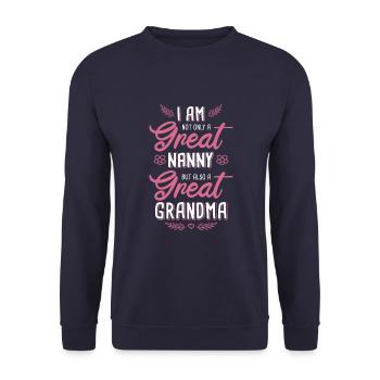 Childminder Nanny Grandma Babysitter - Unisex Sweatshirt - navy - Front - Alina (178cm) & Michal (187cm)