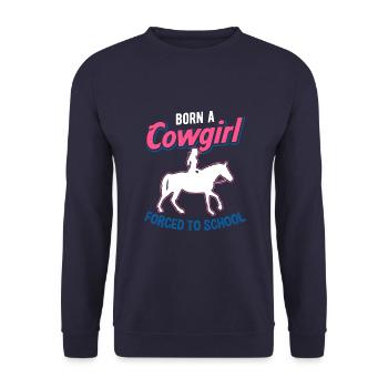 Wild West Western Rodeo Bull Riding Cowboy - Sweat-shirt Unisexe - marine - Devant - Alina (178cm) & Michal (187cm)