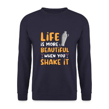 Barman Cocktail Bartender Barkeeper - Unisex Sweatshirt - navy - Front - Alina (178cm) & Michal (187cm)