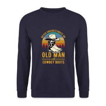 Wild West Western Rodeo Bull Riding Cowboy - Sweat-shirt Unisexe - marine - Devant - Alina (178cm) & Michal (187cm)