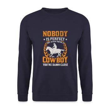 Wild West Western Rodeo Bull Riding Cowboy - Sweat-shirt Unisexe - marine - Devant - Alina (178cm) & Michal (187cm)