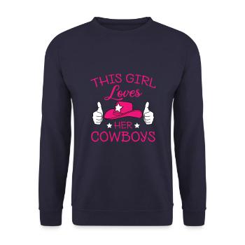 Wild West Western Rodeo Bull Riding Cowboy - Sweat-shirt Unisexe - marine - Devant - Alina (178cm) & Michal (187cm)