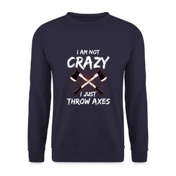 Axe ThrowIng Axe Double Axe Thrower - Unisex Sweatshirt - navy - Front - Alina (178cm) & Michal (187cm)