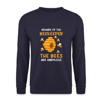 Bienenstock Imkerei Bienen Honig Imker - Unisex Pullover - Navy - Vorne - Alina (178cm) & Michal (187cm)