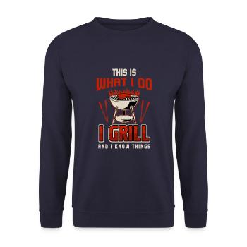 Barbecue Grill Grill Accessoires BBQ Grill Master Grill Grill - Sweat-shirt Unisexe - marine - Devant - Alina (178cm) & Michal (187cm)