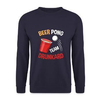 Drinking Game Alcohol Beer Student Party Beer pong - Unisex Sweatshirt - navy - Front - Alina (178cm) & Michal (187cm)