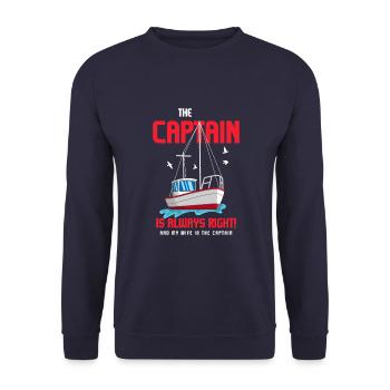 Bateau de sport Racing Boat Propriétaire de bateau Capitaine Motorboat - Sweat-shirt Unisexe - marine - Devant - Alina (178cm) & Michal (187cm)