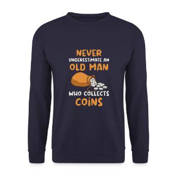 Jeu de pièces De monnaie Collection de pièces De monnaie Collecteur de pièces - Sweat-shirt Unisexe - marine - Devant - Alina (178cm) & Michal (187cm)