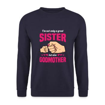 Marraine Naissance Neveu Nièce Cadeau pour Tante - Sweat-shirt Unisexe - marine - Devant - Alina (178cm) & Michal (187cm)