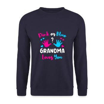 Oma Großmutter Omi Enkelkind Enkel Ich Werde Oma - Unisex Pullover - Navy - Vorne - Alina (178cm) & Michal (187cm)