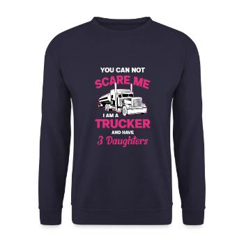 LKW Fahrerin Lastkraftwagen Trucker Girl - Unisex Pullover - Navy - Vorne - Alina (178cm) & Michal (187cm)