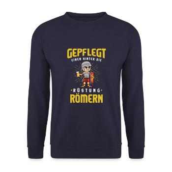 Römer Biertrinken Brauerei Biertrinker Kühles Bier - Unisex Pullover - Navy - Vorne - Alina (178cm) & Michal (187cm)