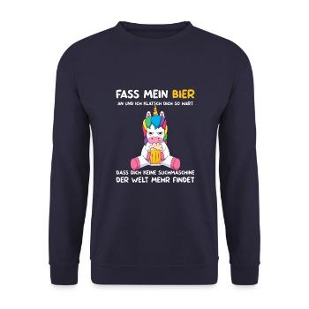Biertrinker Bierbrauer Mallorca Urlaub Bier - Unisex Pullover - Navy - Vorne - Alina (178cm) & Michal (187cm)