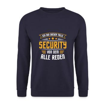Sicherheitsdienst Türsteher Ordner Security - Unisex Pullover - Navy - Vorne - Alina (178cm) & Michal (187cm)