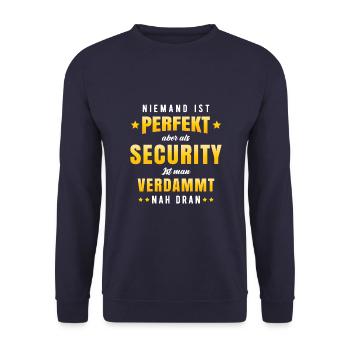 Sicherheitsdienst Türsteher Ordner Security - Unisex Pullover - Navy - Vorne - Alina (178cm) & Michal (187cm)