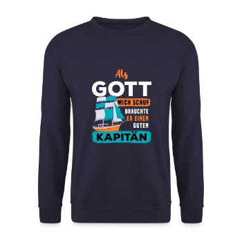 Segelboot Segelschiff Bootsfahrer Kapitän - Unisex Pullover - Navy - Vorne - Alina (178cm) & Michal (187cm)