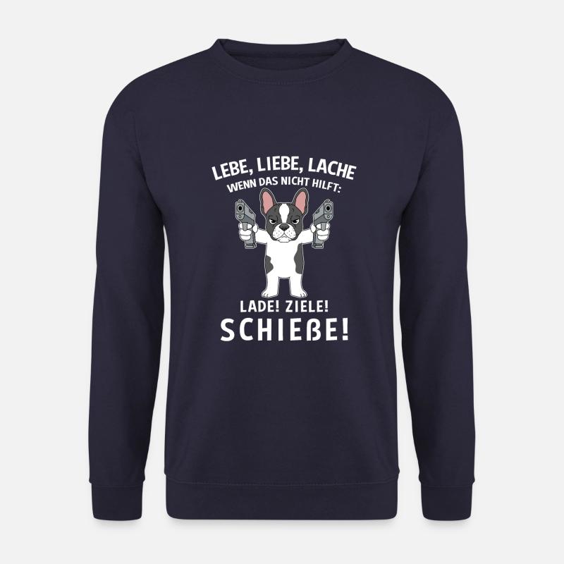 Lebe Liebe Lache Wenn Das Nicht Hilft Lade Ziele - Unisex Pullover - Navy