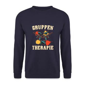 Paintballspieler Makierer Freizeit Sport Paintball - Unisex Pullover - Navy - Vorne - Alina (178cm) & Michal (187cm)