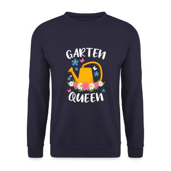 Gartenarbeit Gärtnerin Garten Queen - Unisex Pullover - Navy - Vorne - Alina (178cm) & Michal (187cm)