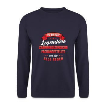 Zahnarzthelferin Zahnmedizinische Fachangestellte - Unisex Pullover - Navy - Vorne - Alina (178cm) & Michal (187cm)