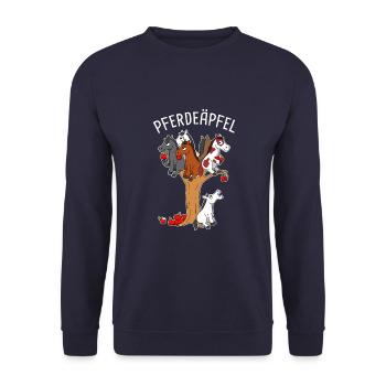 Reiterin Pferd Reitsport Pony Reiten Pferdeäpfel - Unisex Pullover - Navy - Vorne - Alina (178cm) & Michal (187cm)