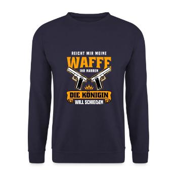 Schützenfest Schießen Schießsport Sportschütze - Unisex Pullover - Navy - Vorne - Alina (178cm) & Michal (187cm)
