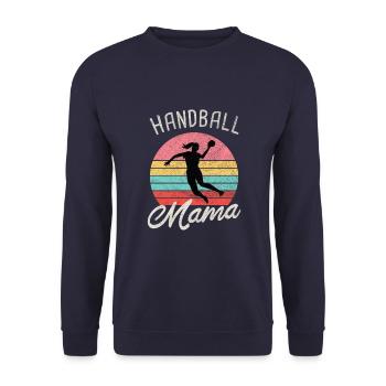 Hallen Sport Handballerin Handballverein Handball - Unisex Pullover - Navy - Vorne - Alina (178cm) & Michal (187cm)