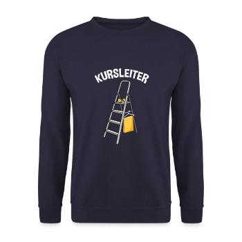 Kursleiter Fitnesstrainer Muskeltraining Fitness - Unisex Pullover - Navy - Vorne - Alina (178cm) & Michal (187cm)
