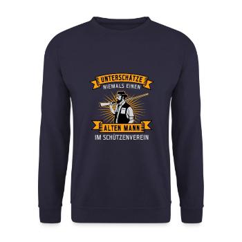 Schützenfest Schießen Schießsport Sportschütze - Unisex Pullover - Navy - Vorne - Alina (178cm) & Michal (187cm)