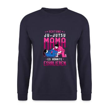 Kampfsport Kampfkunst Ju-Jutsu Mama - Unisex Pullover - Navy - Vorne - Alina (178cm) & Michal (187cm)