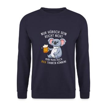 Nur Hübsch Sein Reicht Nicht Biertrinker - Unisex Pullover - Navy - Vorne - Alina (178cm) & Michal (187cm)