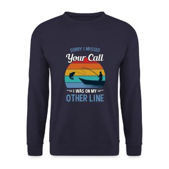Fishing Sports Hobby Fishing Fishing Hooks Fishing - Unisex Sweatshirt - navy - Front - Alina (178cm) & Michal (187cm)