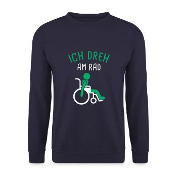 Rollifahrer Menschen Mit Behinderung Rollstuhl - Unisex Pullover - Navy - Vorne - Alina (178cm) & Michal (187cm)