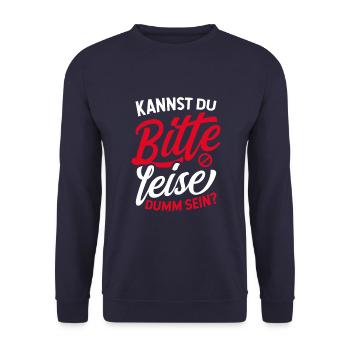 Ich Hasse Menschen Kannst Du Bitte Leise Dumm Sein - Unisex Pullover - Navy - Vorne - Alina (178cm) & Michal (187cm)