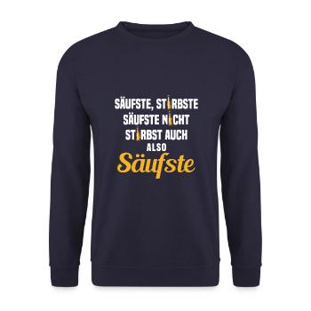 Saufen Ist Auch Sport Biertrinker Bier Saufen - Unisex Pullover - Navy - Vorne - Alina (178cm) & Michal (187cm)