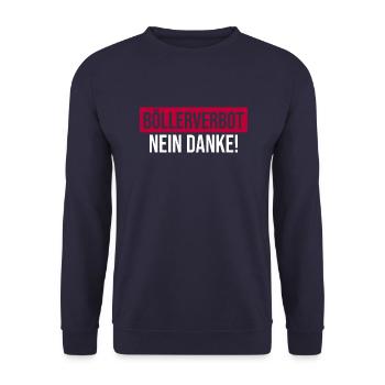 Böllerverbot Nein Danke Feuerwerksverbot Silvester - Unisex Pullover - Navy - Vorne - Alina (178cm) & Michal (187cm)