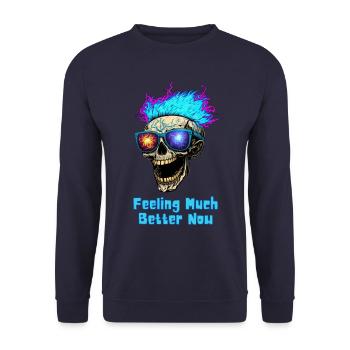 Feeling Much Better Now! - Unisex Sweatshirt - navy - Front - Alina (178cm) & Michal (187cm)
