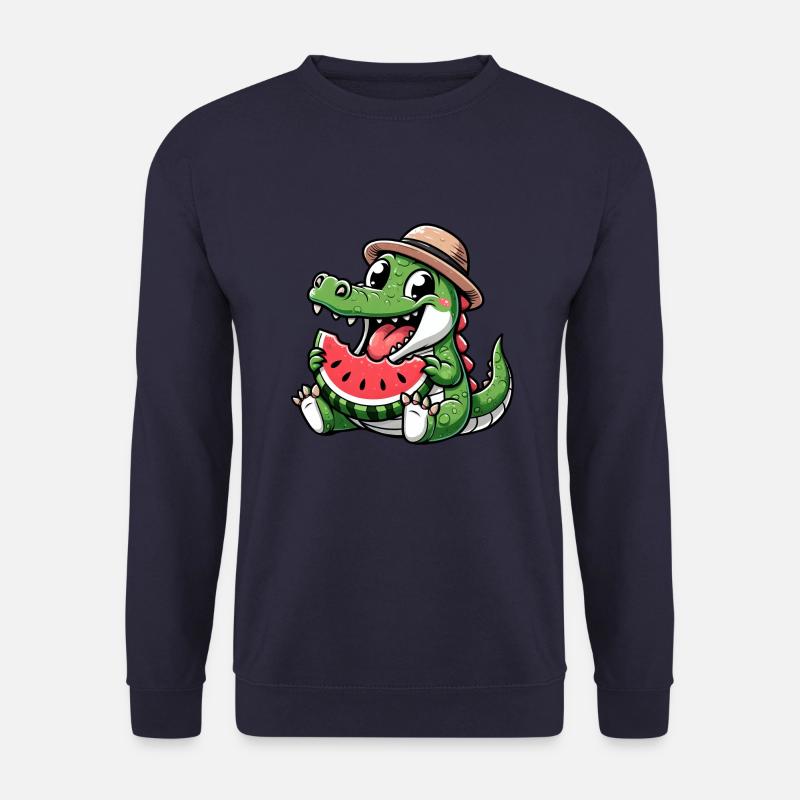 Crocodile Melon Pastèque Fruit Fruité - Sweat-shirt Unisexe - marine